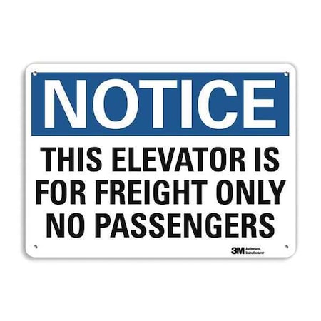 Notice Sign, 10 In H, 14 In W, Aluminum, Horizontal Rectangle, English, U5-1555-RA_14X10