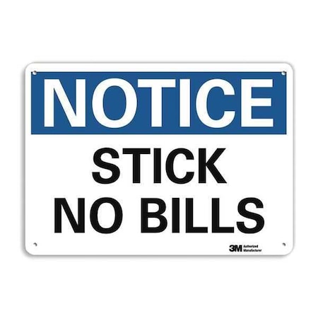 Notice Sign, 7 In H, 10 In W, Plastic, Vertical Rectangle, English, U5-1530-NP_10X7
