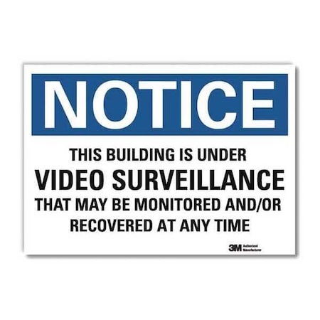 Notice Sign, 10 In H, 14 In W, Reflective Sheeting, Horizontal Rectangle, English, U5-1548-RD_14X10
