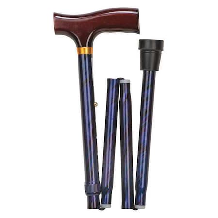 Folding Cane,Standard,14in H,Blue,Single