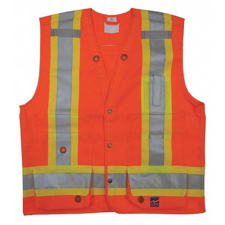 Surveyor Vest,Mens,ANSI CLASS 2,Orange,M