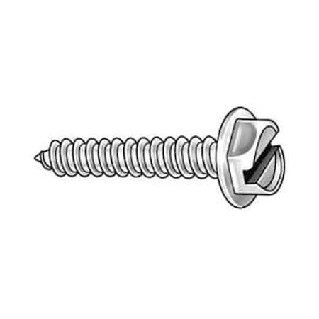 Sheet Metal Screw, 5/16-12 X 1 In, Zinc Plated Steel Hex Head Slotted Drive, 100 PK