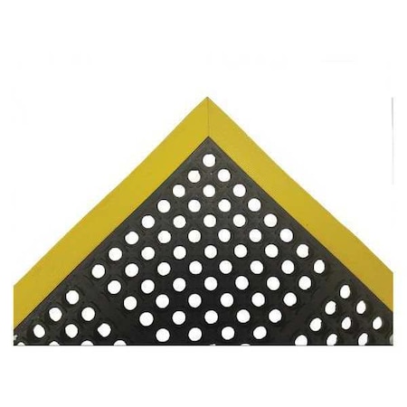 Black With Yellow Border Drainage Holes Drainage Mat 3 Ft. 4 W X 4 Ft. 4 L, 7/8