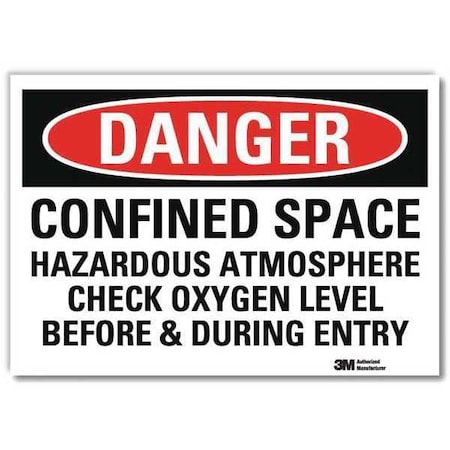 Danger Sign,Slf-Adhesv Mount,14inWx10inH, U3-1216-RD_14X10
