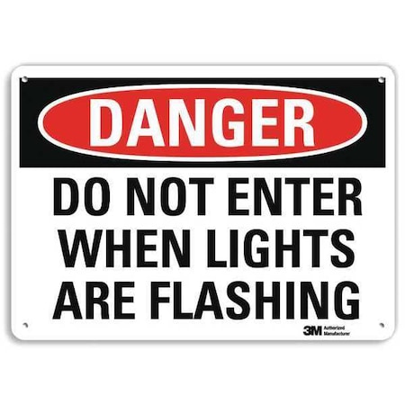 Danger Sign, 10 In H, 14 In W, Aluminum, Vertical Rectangle, English, U3-1326-RA_14X10