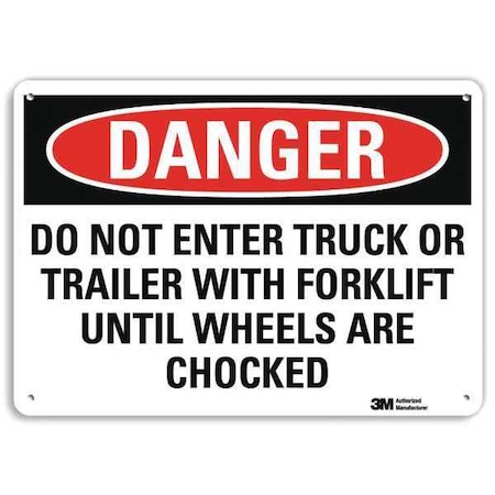Danger Sign, 10 In H, 14 In W, Aluminum, Vertical Rectangle, English, U3-1322-RA_14X10