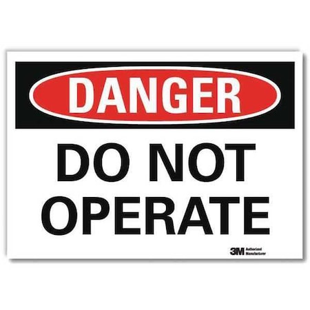 Danger Sign, 10 In Height, 14 In Width, Reflective Sheeting, Horizontal Rectangle, English