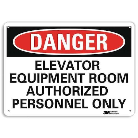 Danger Sign, 10 In H, 14 In W, Aluminum, Horizontal Rectangle, English, U3-1416-NA_14x10