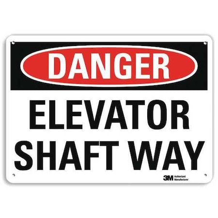 Danger Sign, 10 In H, 14 In W, Aluminum, Vertical Rectangle, English, U3-1420-RA_14X10