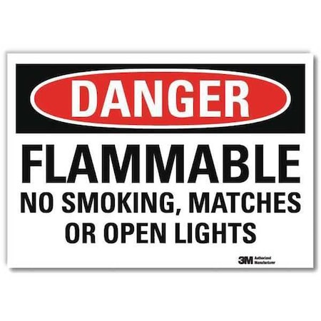 Danger No Smoking Sign, 10 H, 14 In W, Reflective Sheeting, Horizontal Rectangle, U3-1507-RD_14X10