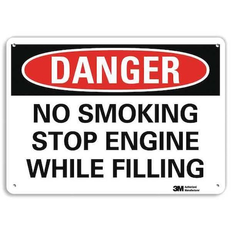 Danger No Smoking Sign, 7 H, 10 W,  Vertical Rectangle, English, U3-1857-RA_10X7
