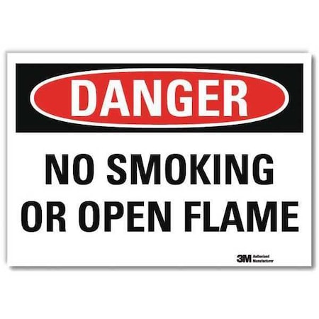 Danger No Smoking Sign, 5 In H, 7 In W, Reflective Sheeting, Horizontal Rectangle,U3-1847-RD_7X5