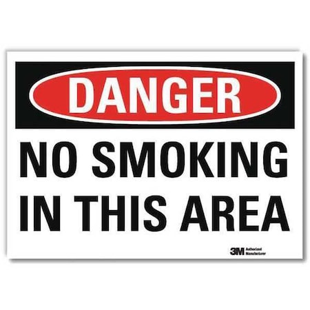 Danger No Smoking Sign, 7 H, 10 W, Reflective Sheeting, Vertical Rectangle,U3-1840-RD_10X7