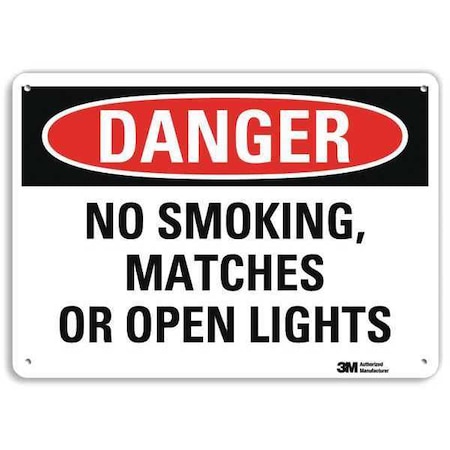 Danger No Smoking Sign, 10 H, 14 In W,  Vertical Rectangle, English, U3-1866-RA_14X10