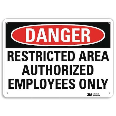 Danger Sign, 10 In H, 14 In W, Aluminum, Horizontal Rectangle, English, U3-1952-NA_14x10