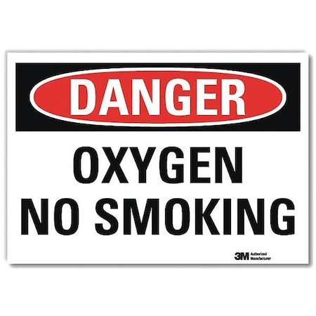 Danger No Smoking Sign, 5 In H, 7 In W, Reflective Sheeting, Horizontal Rectangle,U3-1897-RD_7X5