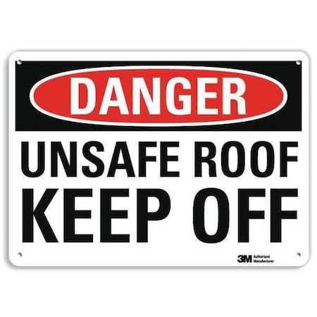 Danger Sign, 10 In H, 14 In W, Aluminum, Vertical Rectangle, English, U3-2033-RA_14X10