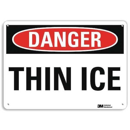 Plastic Icy Conditions Sign, 7 In Height, 10 In Width, Non-PVC Polymer, Vertical Rectangle, English
