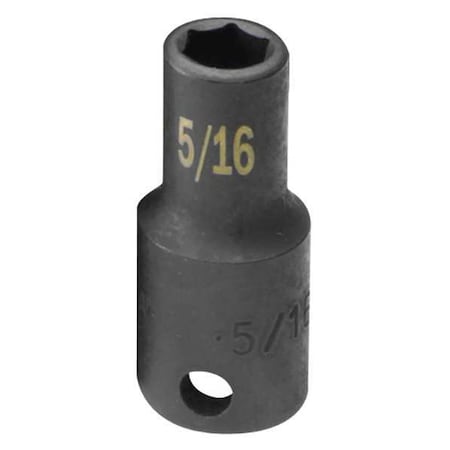 3/8 Dr, 5/16 Size, SAE Impact Socket, 6 Pts