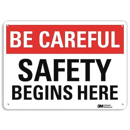 Safety Sign, 10 In H, 14 In W, Plastic, English, U7-1027-NP_14X10