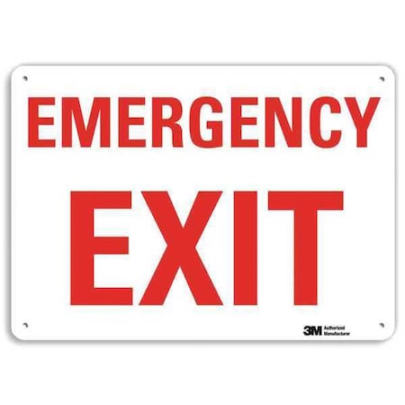 Emergency Sign,10 In X 14 In,Aluminum