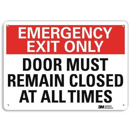 Emergency Sign,10 In X 14 In,Aluminum