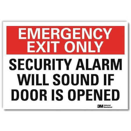 Emergency Exit Sign, 5 In Height, 7 In Width, Reflective Sheeting, Horizontal Rectangle, English