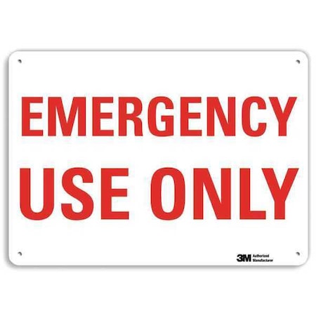 Emergency Sign,10 W,7 H,0.040 Thick, U7-1156-NA_10x7