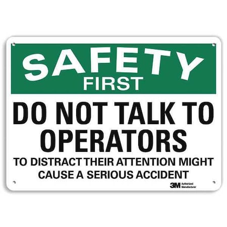 Safety Sign, 10 In Height, 14 In Width, Aluminum, Horizontal Rectangle, English, U7-1178-RA_14X10