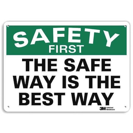 Safety Sign, 10 In Height, 14 In Width, Aluminum, Horizontal Rectangle, English, U7-1252-RA_14X10