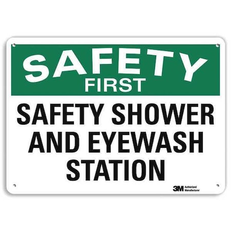 Eye Wash Sign, 7 In H, 10 In W, Plastic, Vertical Rectangle, English, U7-1245-NP_10X7