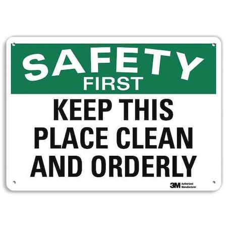 Safety First Sign,10W,7 H,0.040 Thick, U7-1216-NA_10x7