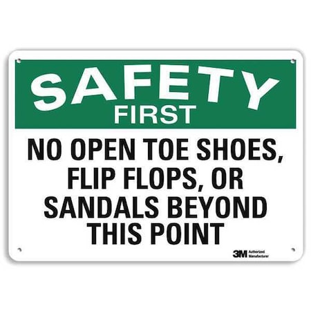 Safety First Sign,14W,10 H,0.040 Thick, U7-1221-NA_14x10