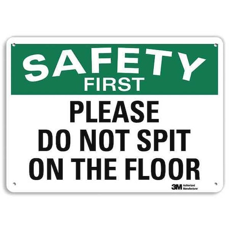Safety Sign, 10 In H, 14 In W, Plastic, English, U7-1224-NP_14X10