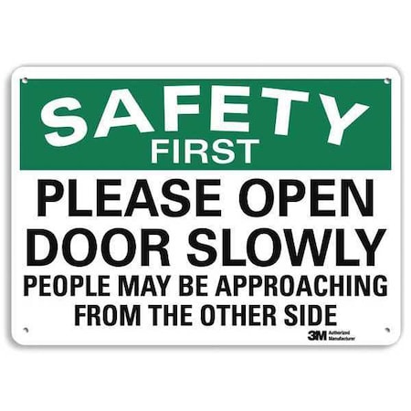 Safety Sign, 10 In H, 14 In W, Plastic, English, U7-1225-NP_14X10