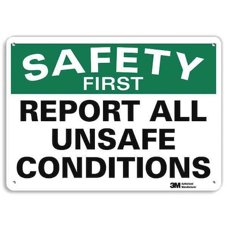 Safety Sign, 10 In Height, 14 In Width, Aluminum, Horizontal Rectangle, English, U7-1237-RA_14X10