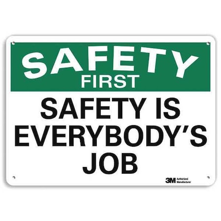 Safety Sign, 7 In H, 10 In W, Plastic, Vertical Rectangle, English, U7-1243-NP_10X7