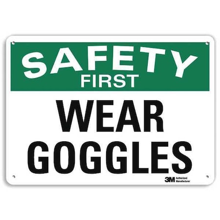 Safety First Sign,14W,10 H,0.040 Thick, U7-1272-NA_14x10