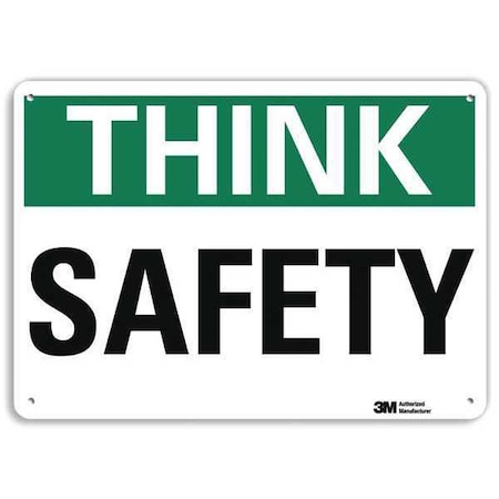 Think Sign, 7 In H, 10 In W, Aluminum, Vertical Rectangle, English, U7-1327-NA_10x7