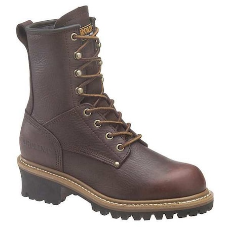 Size 7W Women's Logger Boot Steel Work Boot, Brown