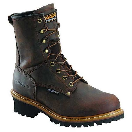Size 7-1/2 Men's Logger Boot Steel Work Boot, Brown
