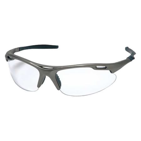 Safety Glasses, Wraparound Clear Polycarbonate Lens, Scratch-Resistant