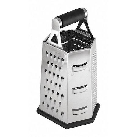 Grater,6-Sided,SS,Ns Grip,5.5X4.5X9.25