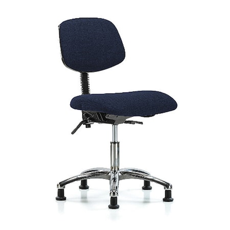 Desk Chair, Fabric, 19 To 24 Height, No Arms, Dark Blue