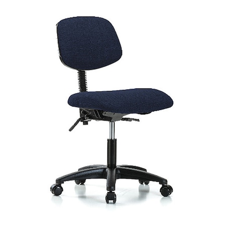 Desk Chair, Fabric, 19 To 24 Height, No Arms, Dark Blue