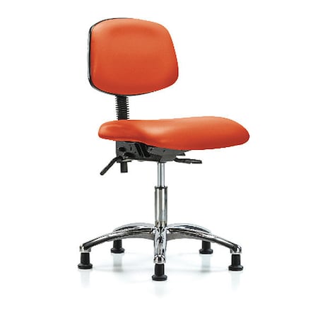 Desk Chair, Vinyl, 18 To 23 Height, No Arms, Orange Kist