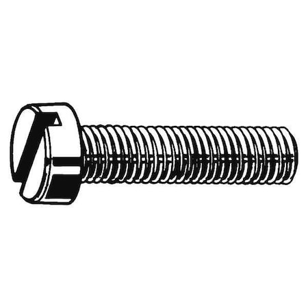 M4-0.70 X 60 Mm Slotted Cheese Machine Screw, Plain 18-8 Stainless Steel, 25 PK