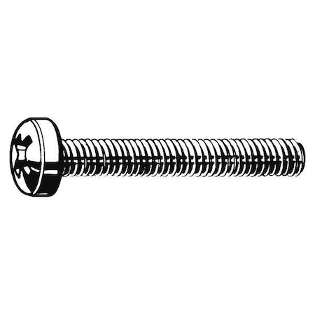 M5-0.80 X 6 Mm Phillips Fillister Machine Screw, Plain 18-8 Stainless Steel, 100 PK