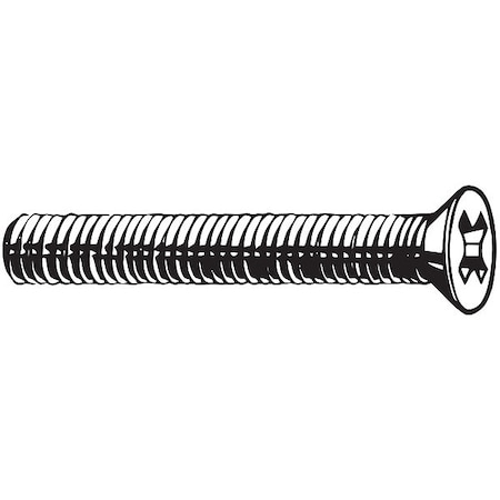 M2.5-0.45 X 6 Mm Phillips Flat Machine Screw, Plain 18-8 Stainless Steel, 100 PK