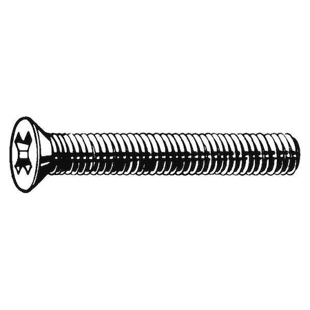 #8-32 X 2-1/2 In Phillips Flat Machine Screw, Zinc Plated Steel, 100 PK